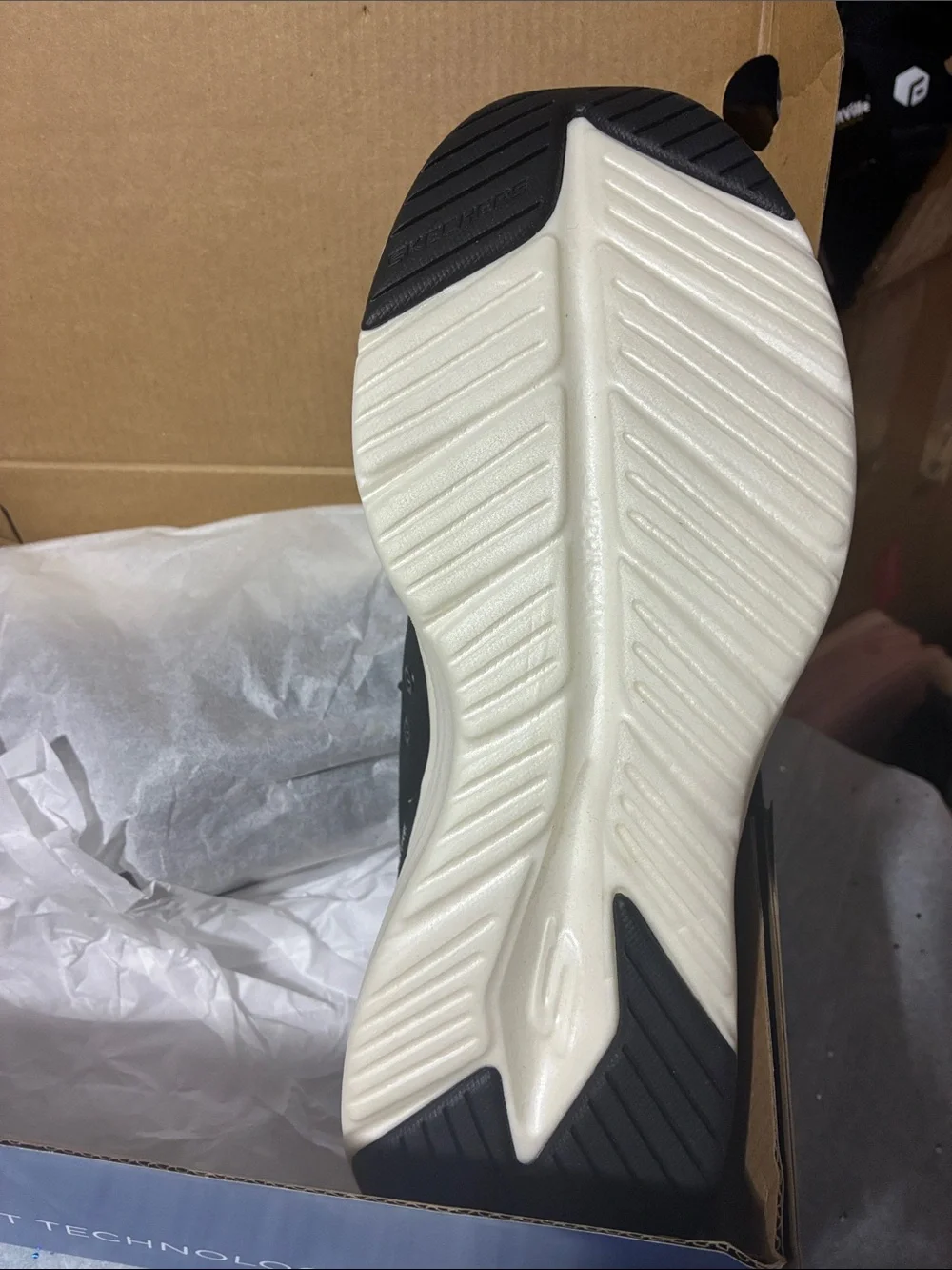 Skechers Black and White Quilted Lace-Up Sneakers